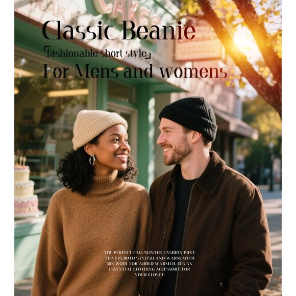 Handmade Cuffed Skull Cap - Warm Wool & Acrylic Beanie for Every Occasion - Picture 3 of 6